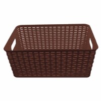 Ybm Home  Plastic Rattan Storage Basket- Medium