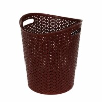 Ybm Home  Oval Rattan Style Plastic Waste Basket