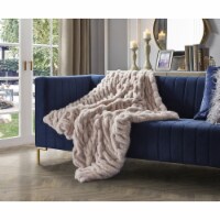 Hussein Throw-Silky Ruched-Cascade Rabbit-Luxuriously Soft blush