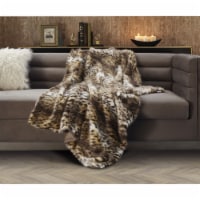 Avani Throw- Faux-Shaggy and Snuggly-Fluffy Cozy Texture brown leopard