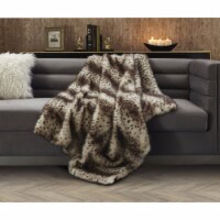 Avani Throw- Faux-Shaggy and Snuggly-Fluffy Cozy Texture brown cheetah