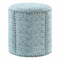 Grayden Linen Ottoman, Indes Blue Ground