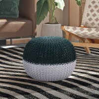 Kavya Bean Bag-Hand Knitted-Foam Beads Filling-Tear Resistant green