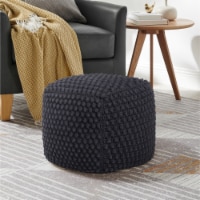 Rick Cotton Yarn Pouf black