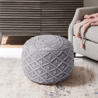 Kipton Cotton Yarn Pouf light grey
