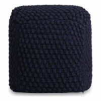 Luc Cotton Yarn Pouf, Navy