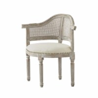 Ibraheem Linen Accent Chair, Cream White