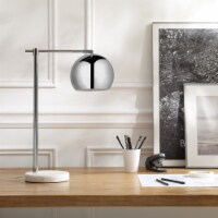 Aariz Table Lamp - 5ft Power Cord, Marble Stone Base , Sturdy Metal Frame , In-line Switch