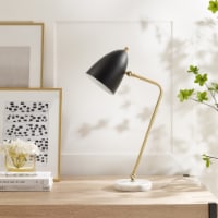 Ahaan Table Lamp - 5ft Power Cord, Marble Stone Base , Sturdy Metal Frame , In-line and