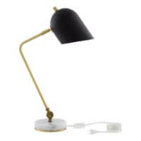 Armin Table Lamp 5ft Power Cord, Marble Stone Base , Black