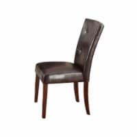 Set of 2 PU Side Chair in Espresso and Walnut