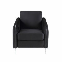 Velvet Modern Chic Accent Armchair in Black