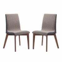 Set of 2 Dining Side Chairs in Light Gray