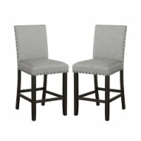 Set of 2 Counter Height Dining Chair in Grey and Antique Noir