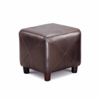 Cube Shaped Ottoman in Dark Brown