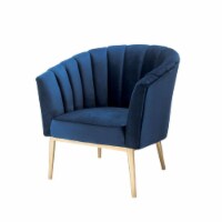 Midnight Blue Velvet Accent Chair in Gold Finish