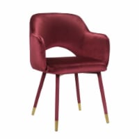Bordeaux-Red Velvet Accent Chair in Gold