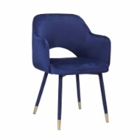 Ocean Blue Velvet Accent Chair in Gold