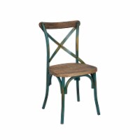 Wood Side Chair in Antique Turquoise and Antique Oak