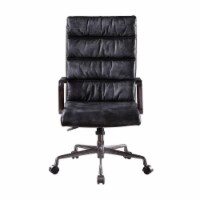 Top Grain Leather Upholstered Office Chair in Vintage Black