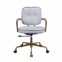 Leather Upholstered Office Chair in Vintage White
