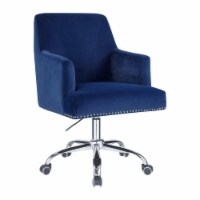 Office Chair in Blue Velvet and Chrome