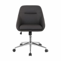 Leatherette Office Chair with 5 Casters in Brown and Chrome
