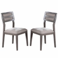 Set of 2 Dining Chair with Ladder Back in Grey
