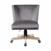 Velvet Upholstered Office Chair with Caster Wheels in Gray