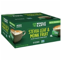 WHOLE EARTH Stevia & Monk Fruit Plant-based Sweetener, 400 Packets