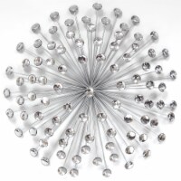 Stratton Home Decor Silver Acrylic Burst 24x24x5 Inch Metal Wall Art Decoration