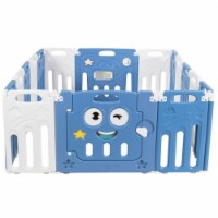 Hivvago 16-Panel Foldable Baby Playpen Kids Activity Centre-Blue Perspective: Main