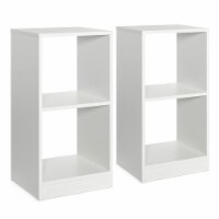 Hivvago 2 Pieces 2-tier Bookcase Set with Anti-toppling Device Perspective: Main