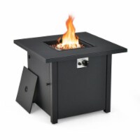 Hivvago 50 000 BTU 32 Inch Square Propane Gas Fire Pit Table Perspective: Main