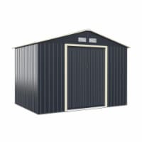 Hivvago 9 x 6 Feet Metal Storage Shed for Garden and Tools-Gray Perspective: Main