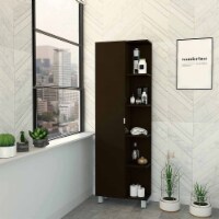 TUHOME Urano Mirror Linen Cabinet, Four Internal Shelves, Four Legs, Mirror Door Cabinet