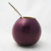 ARGENTINA MATE GOURD YERBA TEA WITH STRAW BOMBILLA HANDMADE ARTISAN GAUCHO 0056