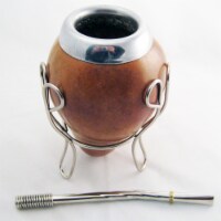 Traditional Argentine Mate with Stand easy pouring with Metalic Straw