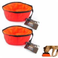 2 PC Dog Portable Water Bowl Food Feeder Collapsible Travel Foldable Water Cat