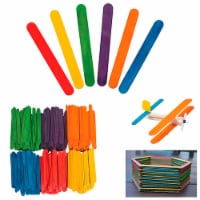100 pcs New Colored Natural Wood Popsicle Sticks Wooden Craft Sticks 4-1/2 x 3/8