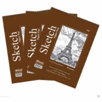 Lot of 3 Sketch Book Paper Pad 50 Sheet 6  x 8  High Quality Spiral Premium Qty