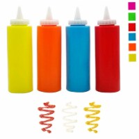 4 Condiment Squeeze Bottle Dispenser Salad Dressing Plastic 12oz Mustard Ketchup