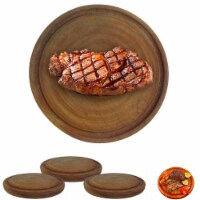 3 Plates Argentina Asado BBQ Cheese Serve Beef Meat Picnic Algarrobo Wood 9 1/4