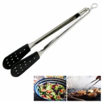 Tong 12 Stainless Steel Cooking Locking BBQ Grill Salad Kitchen Tool Silicone