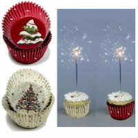 100X Holiday Cupcake Liners Christmas Tree Cake Muffin Baking Cups Party Dessert