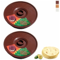 2 X Tortilla Container Keeper Microwave Warmer 8  Round Pita Taco Warm Flatbread