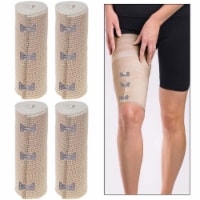 4 Rolls 6  Wide Cotton Elastic Bandages Clips Sports First Aid Large Body Wrap