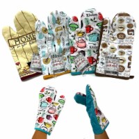 2 PC Oven Mitt Gloves Pot Holder Quilted Cotton Kitchen Cooking Heat Protection