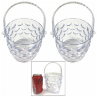2 Plastic Clear Ice Bucket Container Cooler Wine Chiller Bar Party BPA Free 42oz