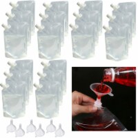 24 Pc Cruise Ship Flask Kit 4 Oz Rum Runners Alcohol Liquor Booze Bags Plastic